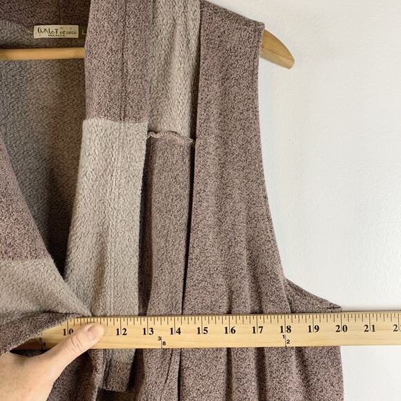 Chalet et Ceci Women Open Front Sleeveless Cardigan Sz L Lagenlook Boho Knit USA - Picture 5 of 12